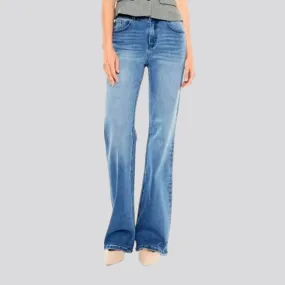 Straight women's whiskered jeans