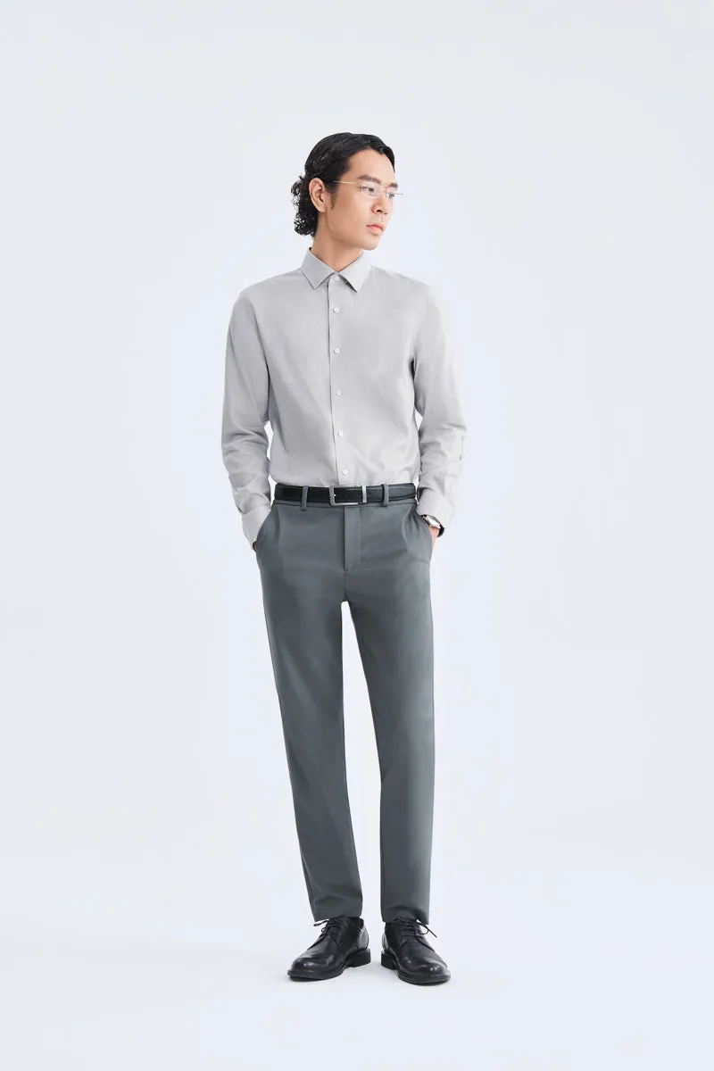 Supreme Cotton-Cashmere Dobby Dress Shirt | Grey Stripes 28700N