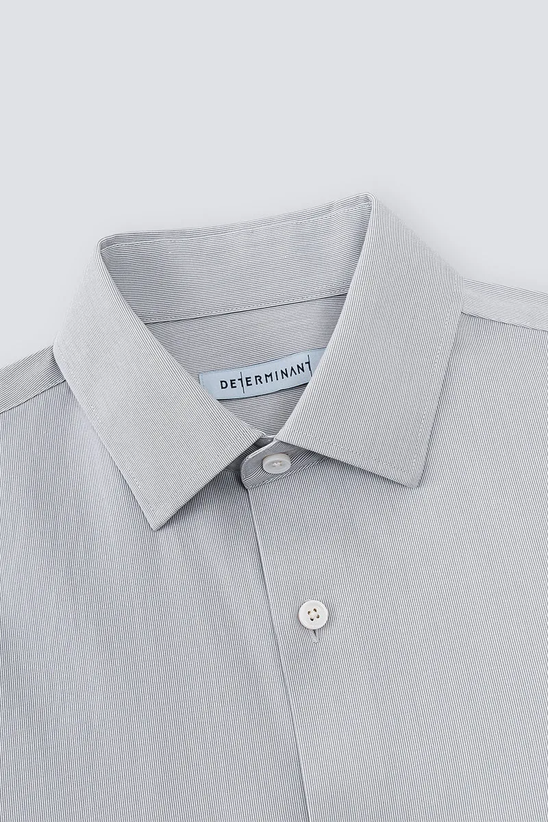 Supreme Cotton-Cashmere Dobby Dress Shirt | Grey Stripes 28700N