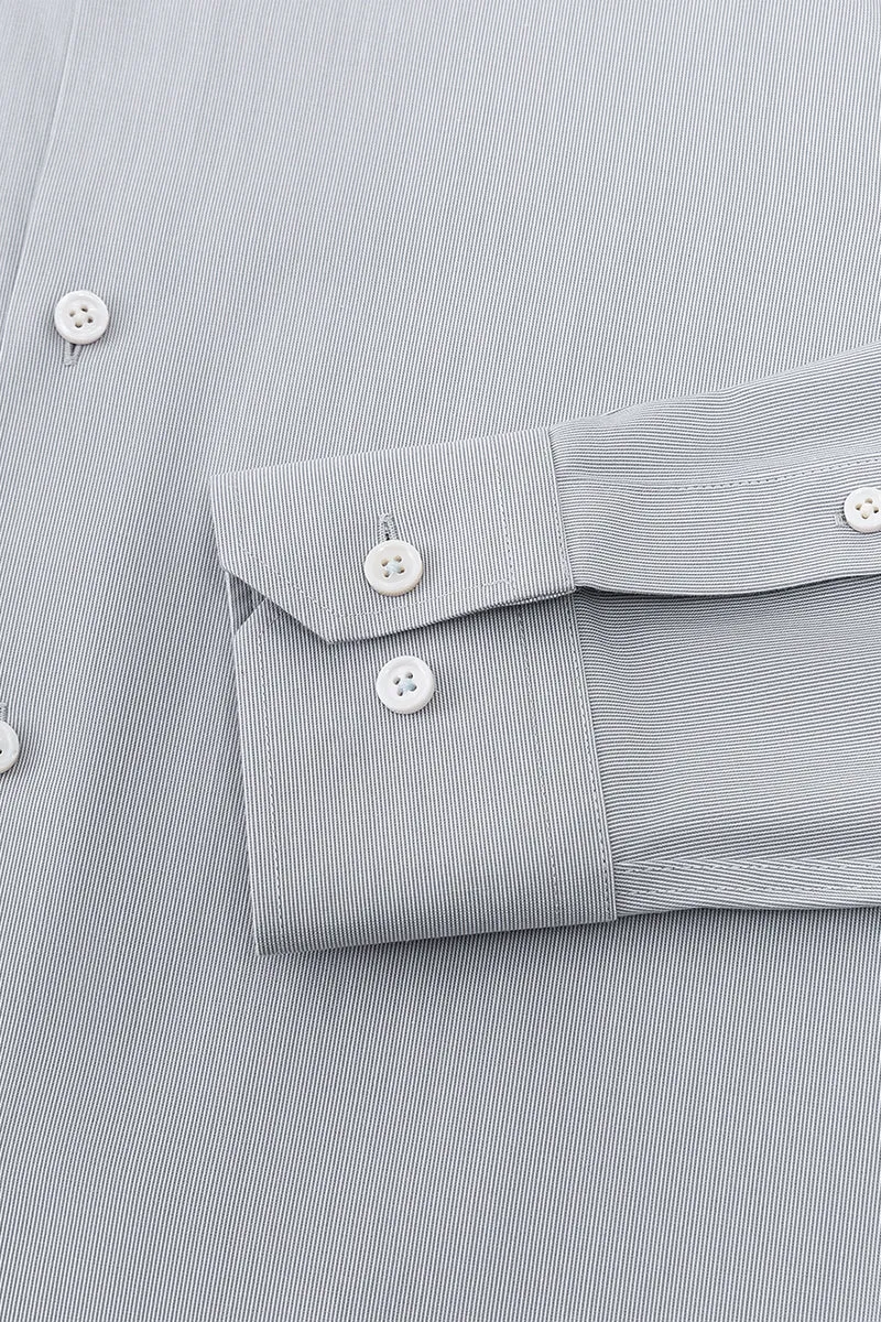 Supreme Cotton-Cashmere Dobby Dress Shirt | Grey Stripes 28700N