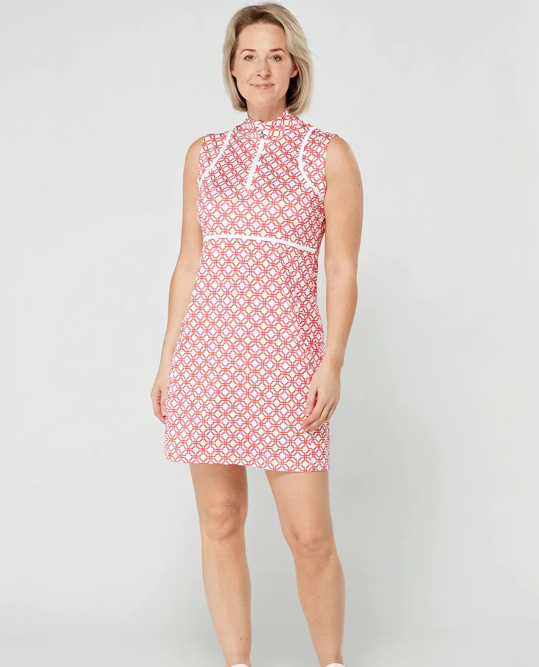 SWING OUT SISTER Jane Sleeveless Dress Lush Pink & Mandarin