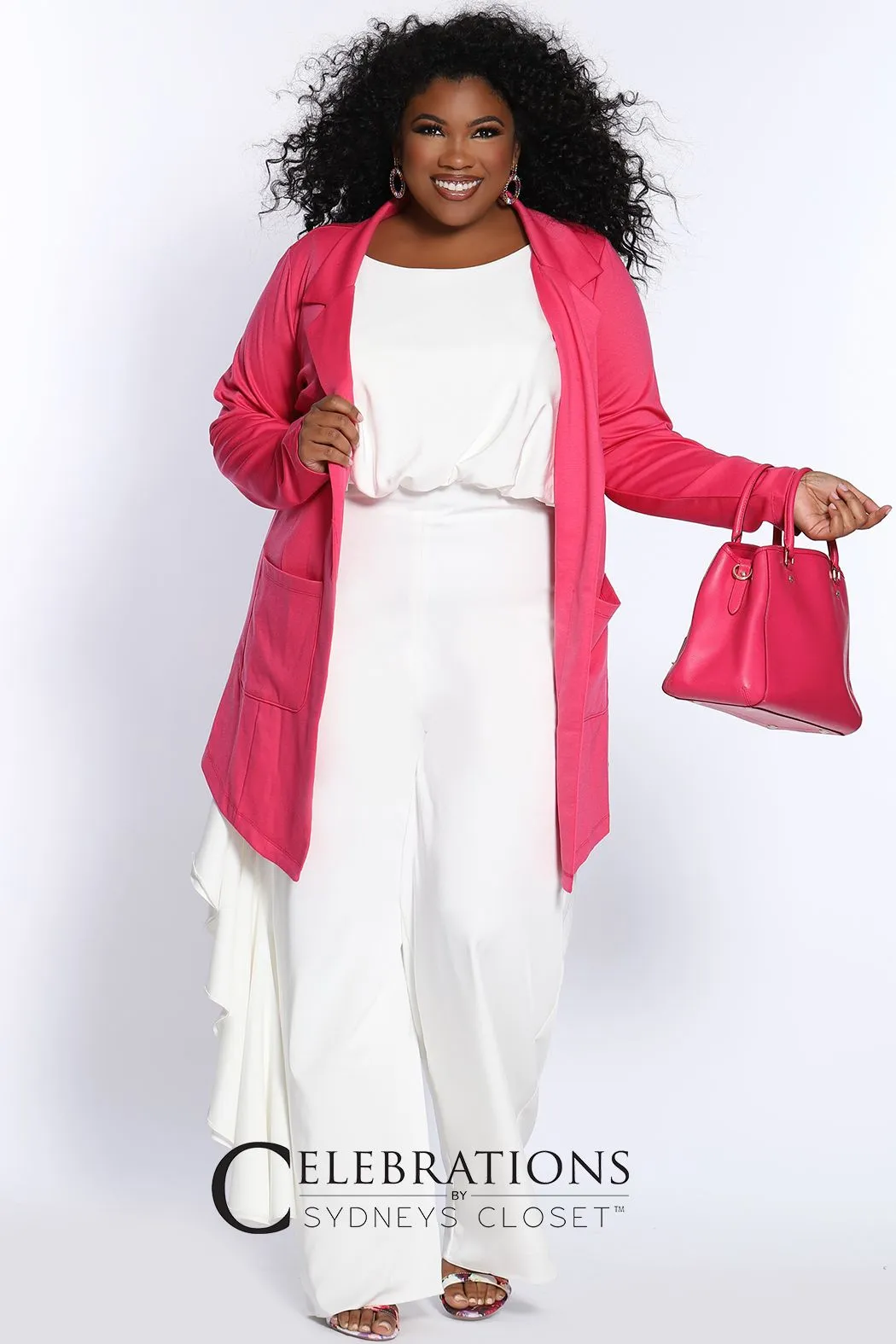 Sydney's Closet CE2014 Plus Sized Jumpsuit one shoulder ruffle pants suit CE 2014