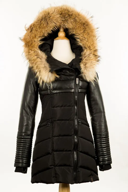 SYLVIA Leather Sleeved Down Parka: A Timeless Icon of Winter Elegance