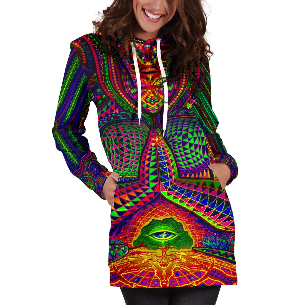 THE GOD SOURCE HOODIE DRESS | SALVIA DROID