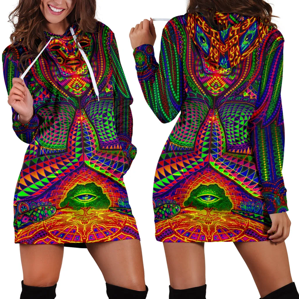 THE GOD SOURCE HOODIE DRESS | SALVIA DROID