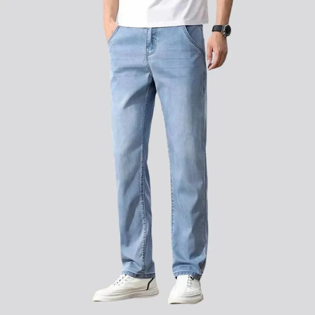 Thin men's stretch jeans