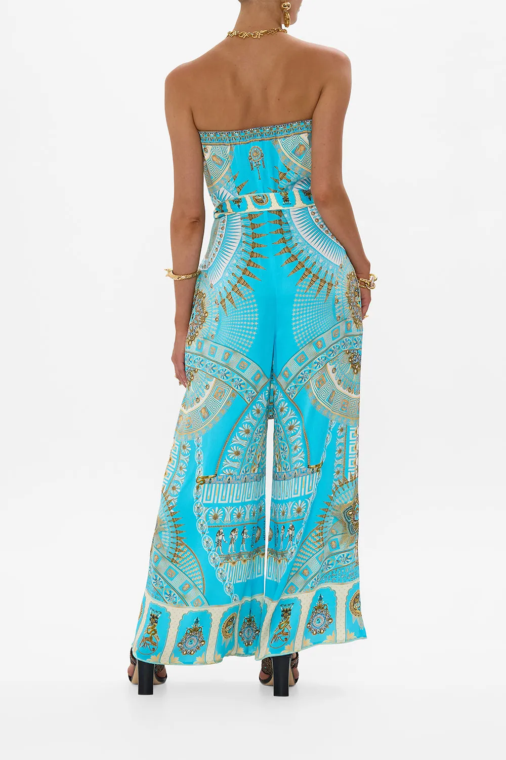 TIE WAIST STRAPLESS JUMPSUIT TEMPLE OF LIGHT