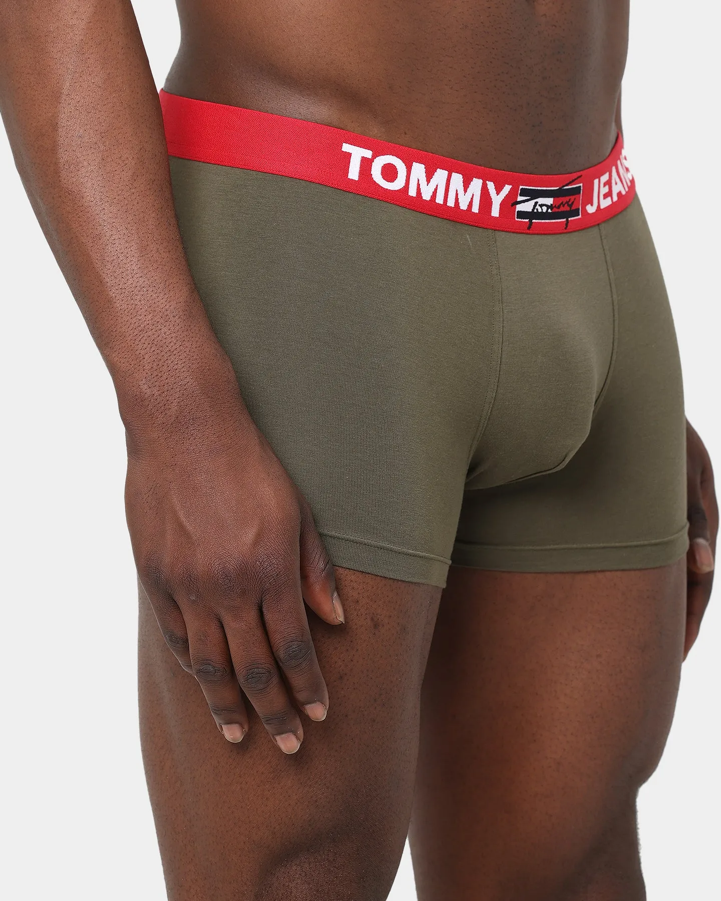 Tommy Jeans Logo Waistband Trunks Army Green