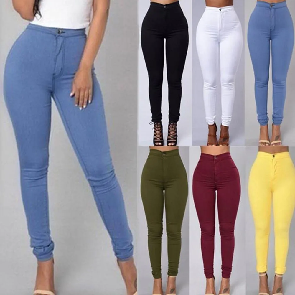 Trendy Denim Solid Colored Jeggings