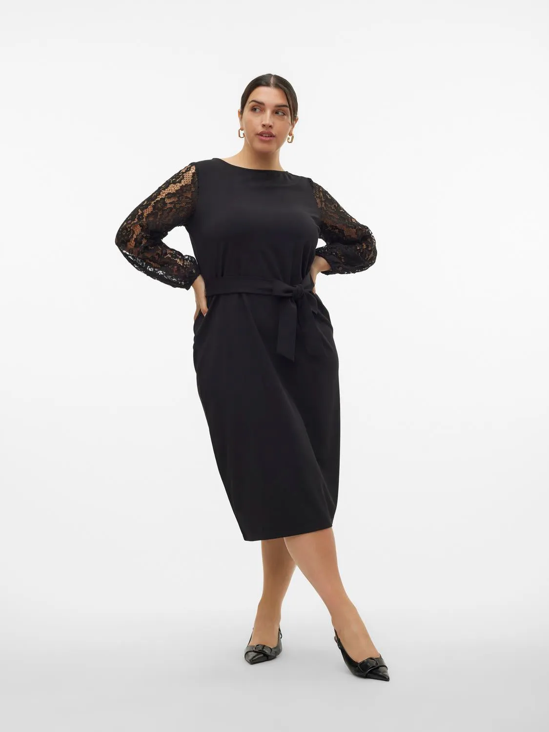 Vero Moda Curve Lace Sleeve Dress