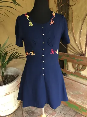 Vintage 70s Mini Dress #C034 FREE AUS POSTAGE