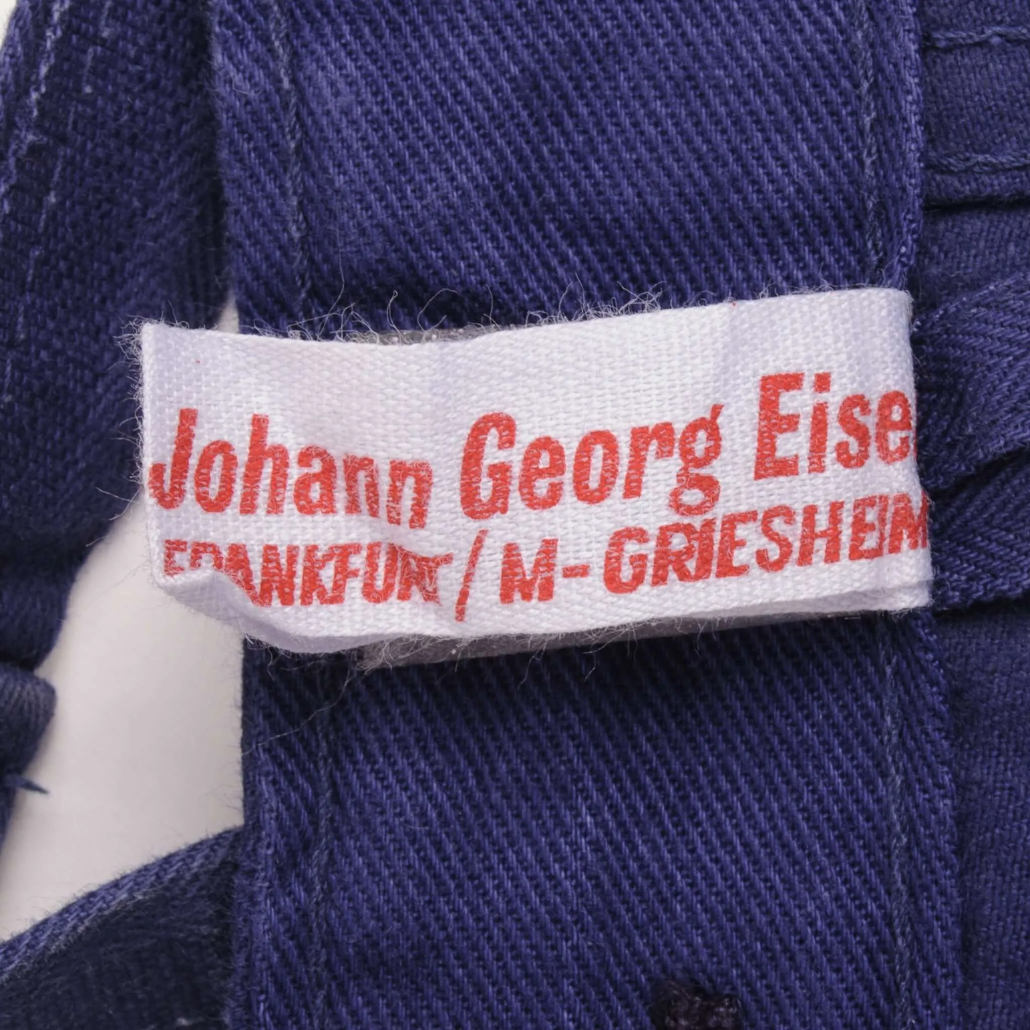 VINTAGE FRENCH WORKWEAR BLUE SANFOR JOHANN GEROG EISEIL HBT TROUSERS 1960S 37X31