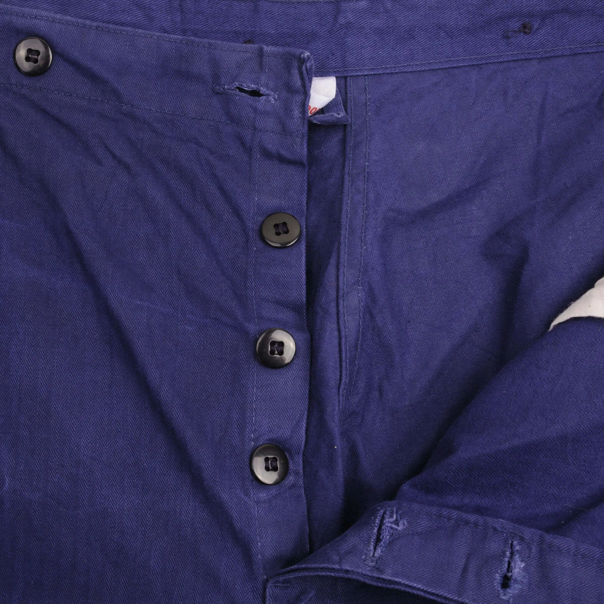 VINTAGE FRENCH WORKWEAR BLUE SANFOR JOHANN GEROG EISEIL HBT TROUSERS 1960S 37X31