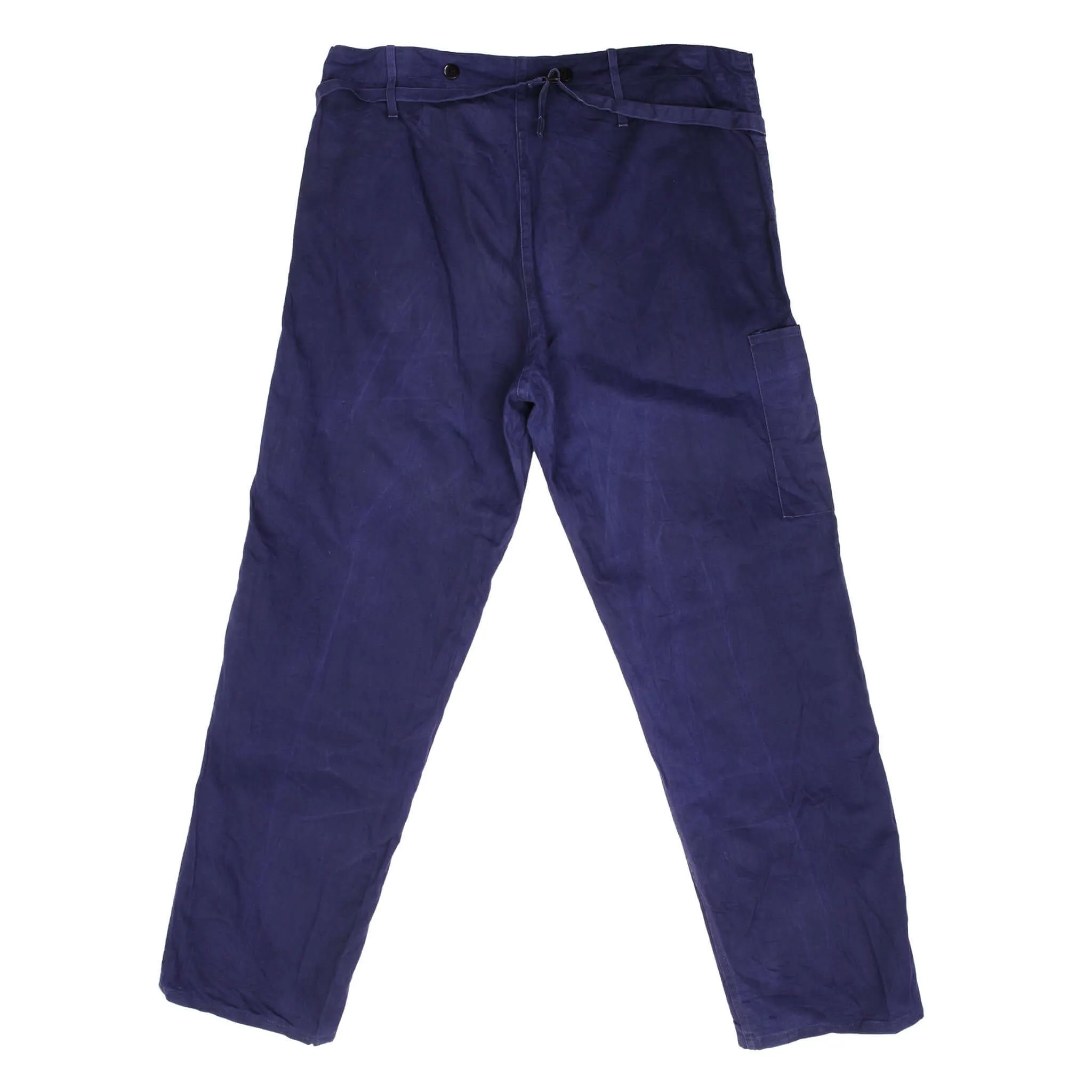 VINTAGE FRENCH WORKWEAR BLUE SANFOR JOHANN GEROG EISEIL HBT TROUSERS 1960S 37X31