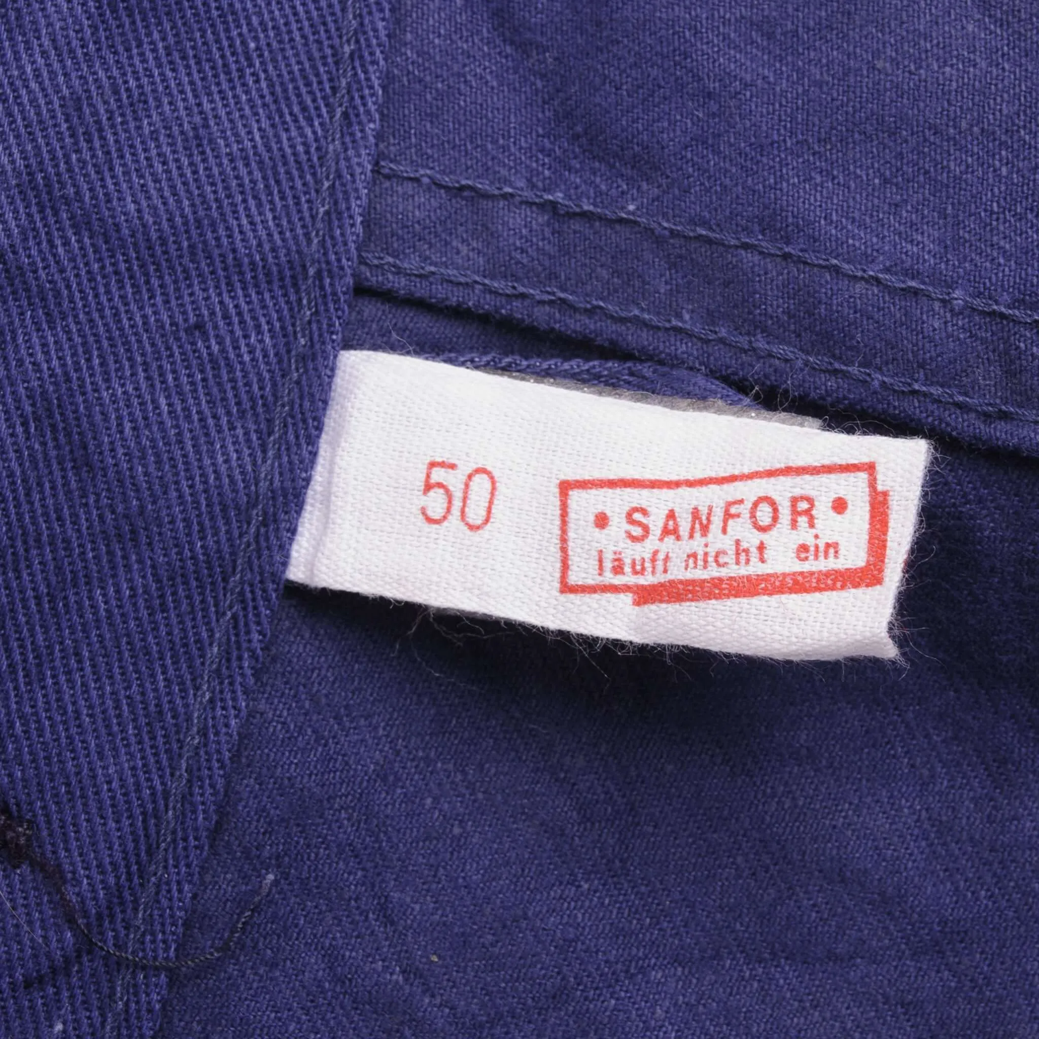 VINTAGE FRENCH WORKWEAR BLUE SANFOR JOHANN GEROG EISEIL HBT TROUSERS 1960S 37X31