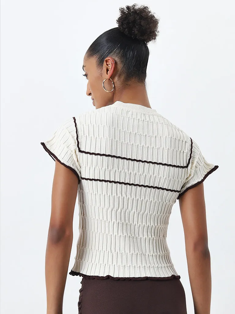 Wardrobe Ivory Knit-Textured Top