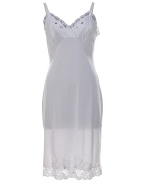 White Lace Classic Slip Dress - S