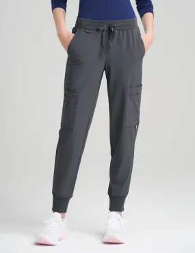 Womens 12-Pocket Scrub Jogger Pants - Pewter