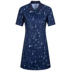 Womens Printed Dress Navy Cross Hatch - SS23