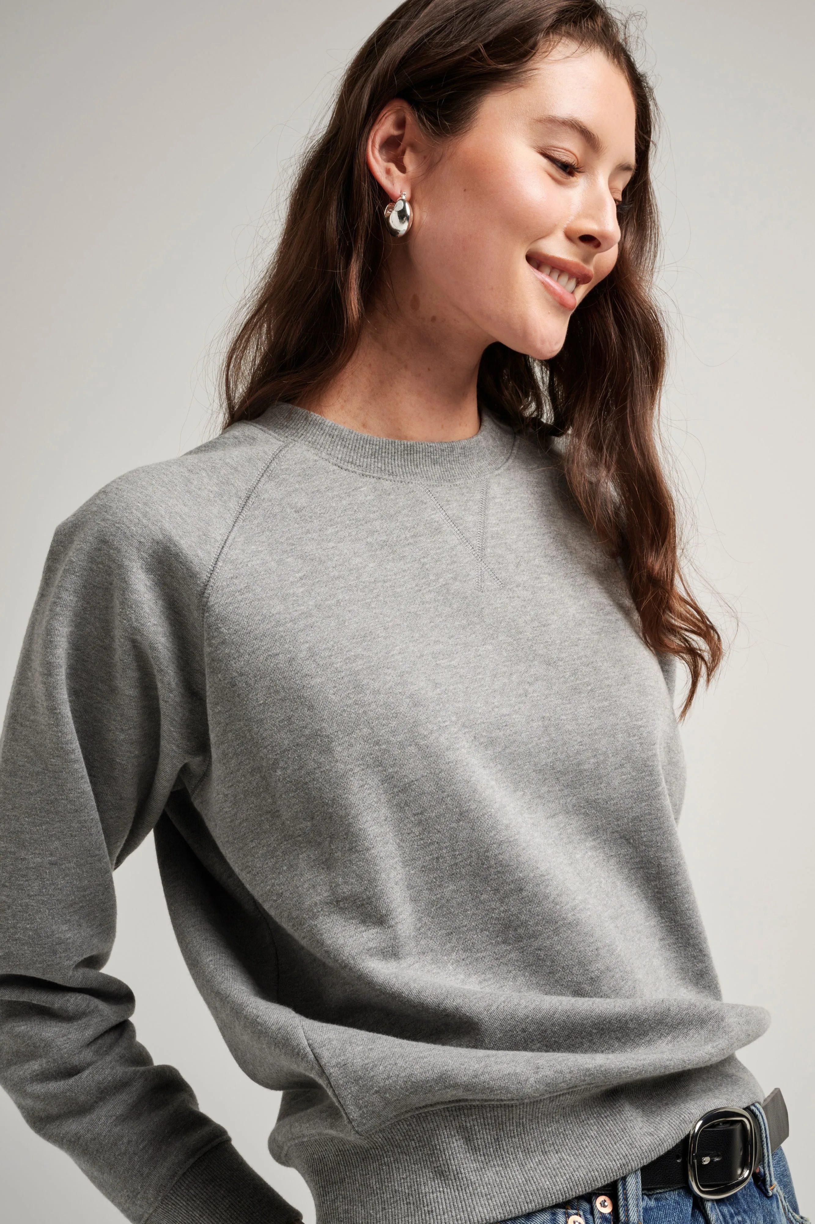 Women's Recycled Fleece Sweatshirt - Heather Grey