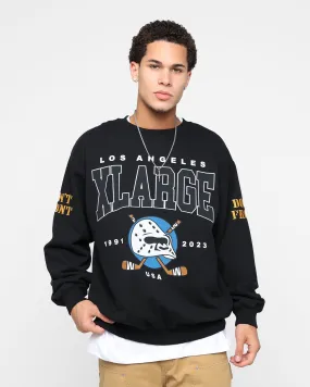 X-Large Hockey Crewneck Sweatshirt Black