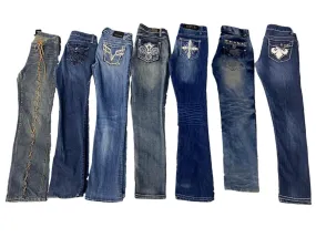 Y2k Branded Unique Flare Jeans - 10 Pcs