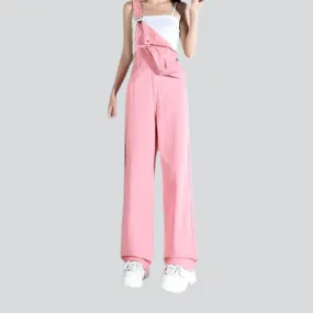 Y2k color denim jumpsuit for ladies